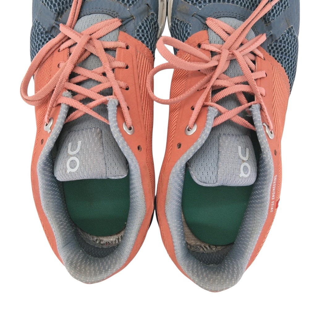 On Running Shoes Mens Size 8 Blue Orange CloudTec Road Athletic Sneakers - Picture 6 of 9